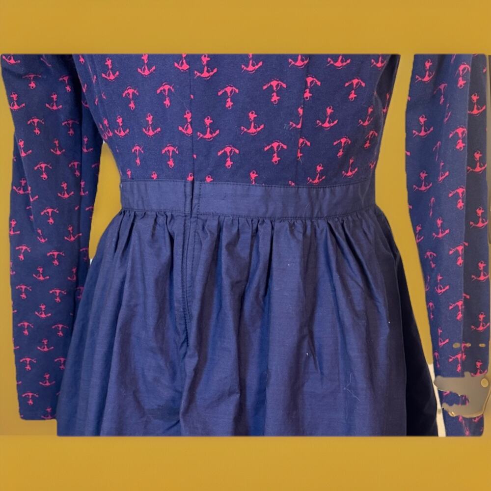 ModCloth |Anchor | Navy Blue Dress | Rockabilly | Retro Vibe | Swing Skirt - Picture 6 of 15